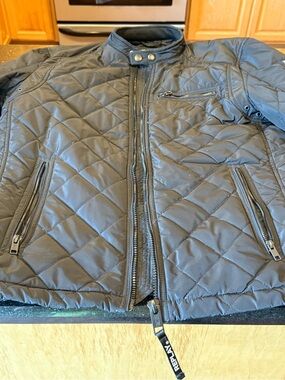 Replay Men's Quilted Black Puffer Jacket
